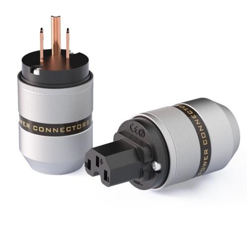 Monosaudio Audio Power Plug, Pure Copper 3-Pin Power Connector, DIY Power Plug, Maximum Wire Capacity 19mm, Aluminum Alloy Shell, Audio Power Plug Inl