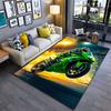 Racer On Green Sports Bike Suitable As a Non-slip Mat for the Living Room or Bedroom Sofa