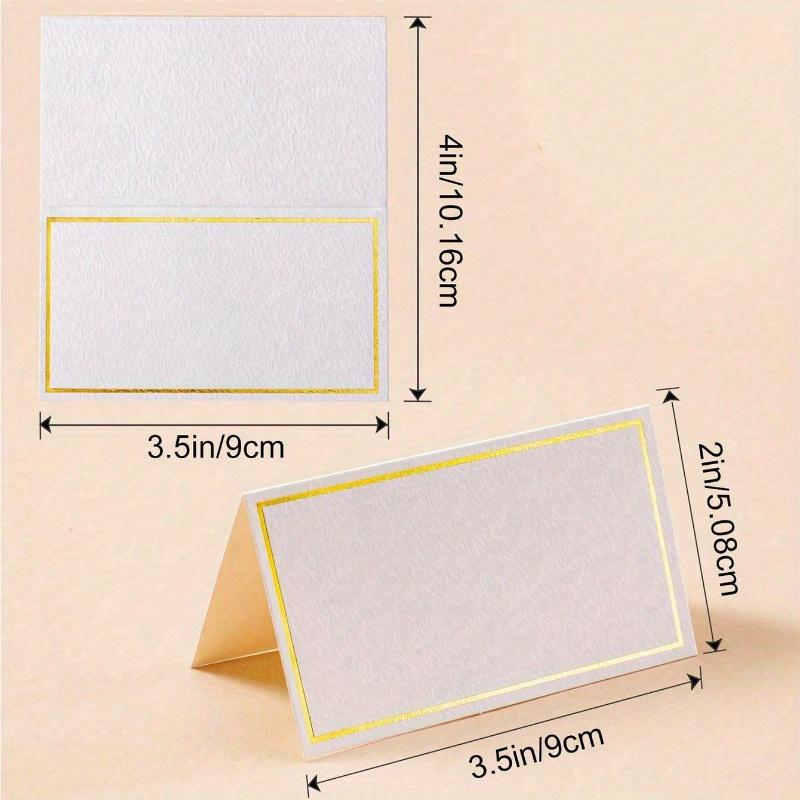 Карточки для рассадки с золотой фольгированной рамкой, сервировка стола, именные карточки, пустые карточки для рассадки, карточки для гостей на свадебный банкет, ужин, вечеринку, украшения