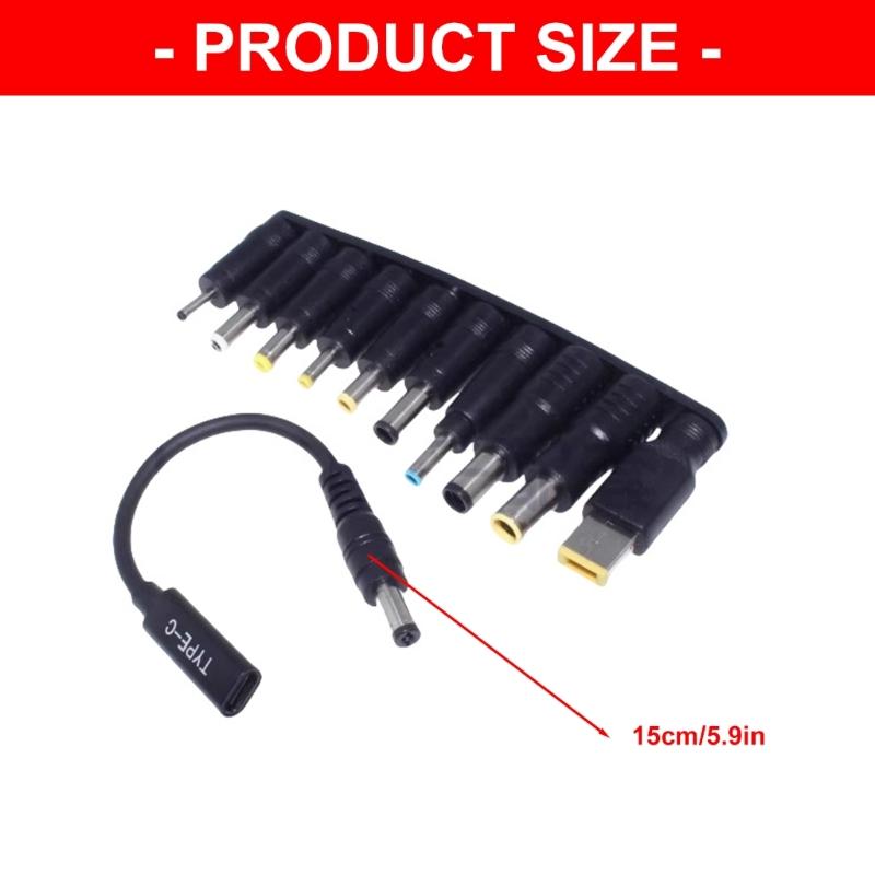 Адаптеры USB C на DC5521 10 шт. Вилки питания 60 Вт Высокая мощность Быстрая зарядка Провод Совместим для ноутбуков Маршрутизаторов Камер