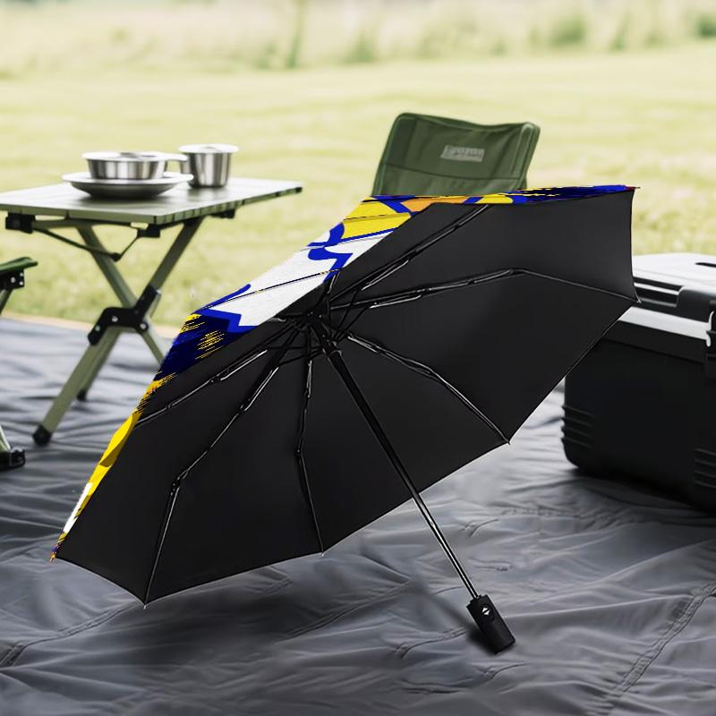 1PC Rams Football Team Spirit Printed Umbrella Folding umbrella, automatic umbrella 8-Frame for Travel, camping Fan gifts Christmas Gifts