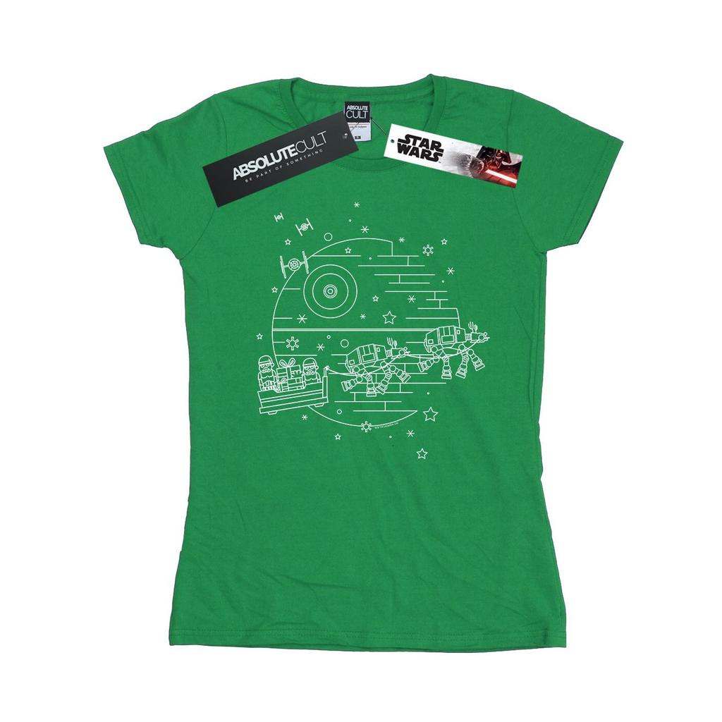 Star Wars Womens/Ladies Death Star Sleigh Cotton T-Shirt