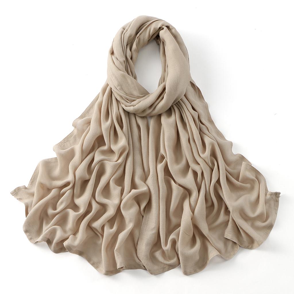 Muslim Modal Hijab Cotton Rayon Scarf for Women Double Stitching Wide Edge Rayon Shawl Islamic Thin Soft Viscose Turban Headband