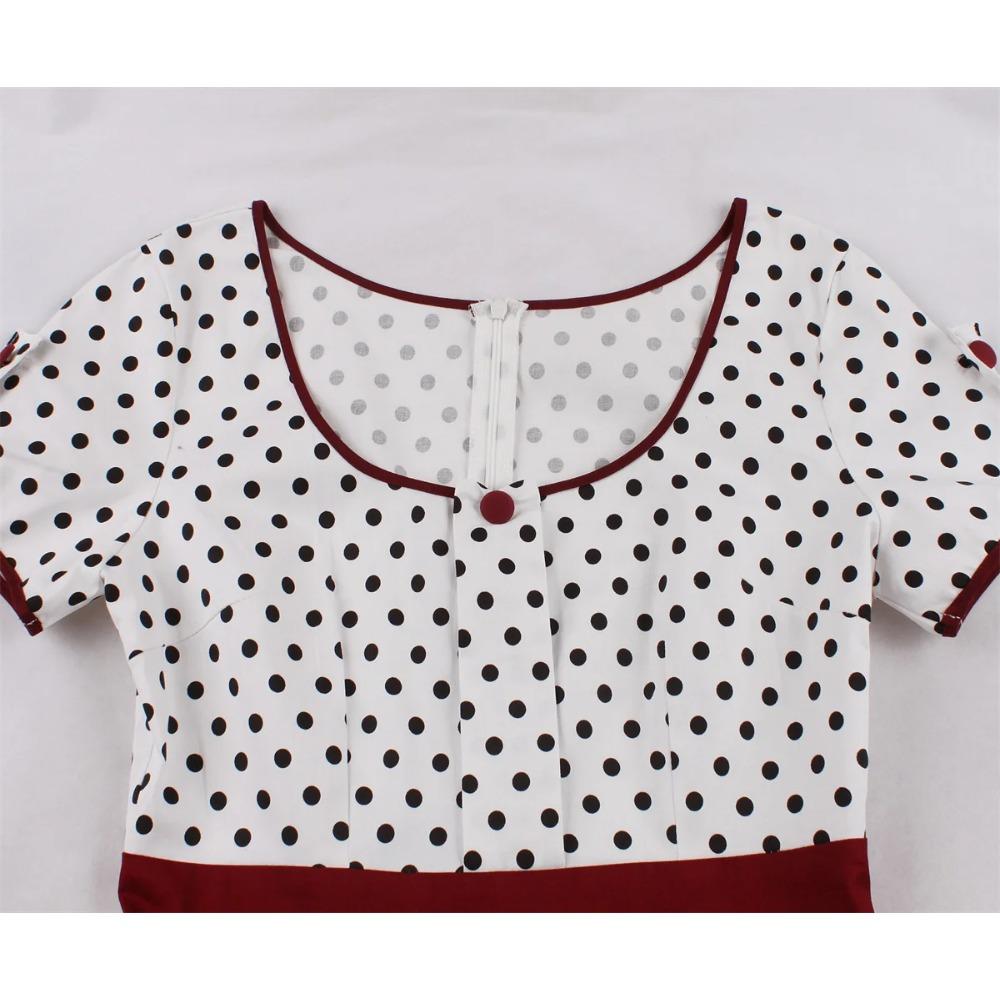 Женское винтажное платье в горошек в стиле рокабилли, коктейльное платье для вечеринки, платье на весну и лето с короткими рукавами