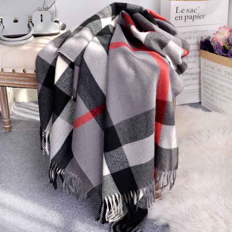 Autumn And Winter Scarf Women'S British Rumbarg Thorny Cashmere Scarf Shawl Dual-Purpose Thickened Couple Scarf