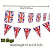 10m (32.8ft) 30 Flags UK British Flag String Flag Pennant Decoration Hanging Flag Pull Flag National Day Garden Decoration