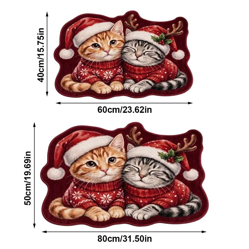 Cat Dog Decor Christmas Doormat Irregular Shape Door Mat Christmas Welcome Mat Holiday Home Decor