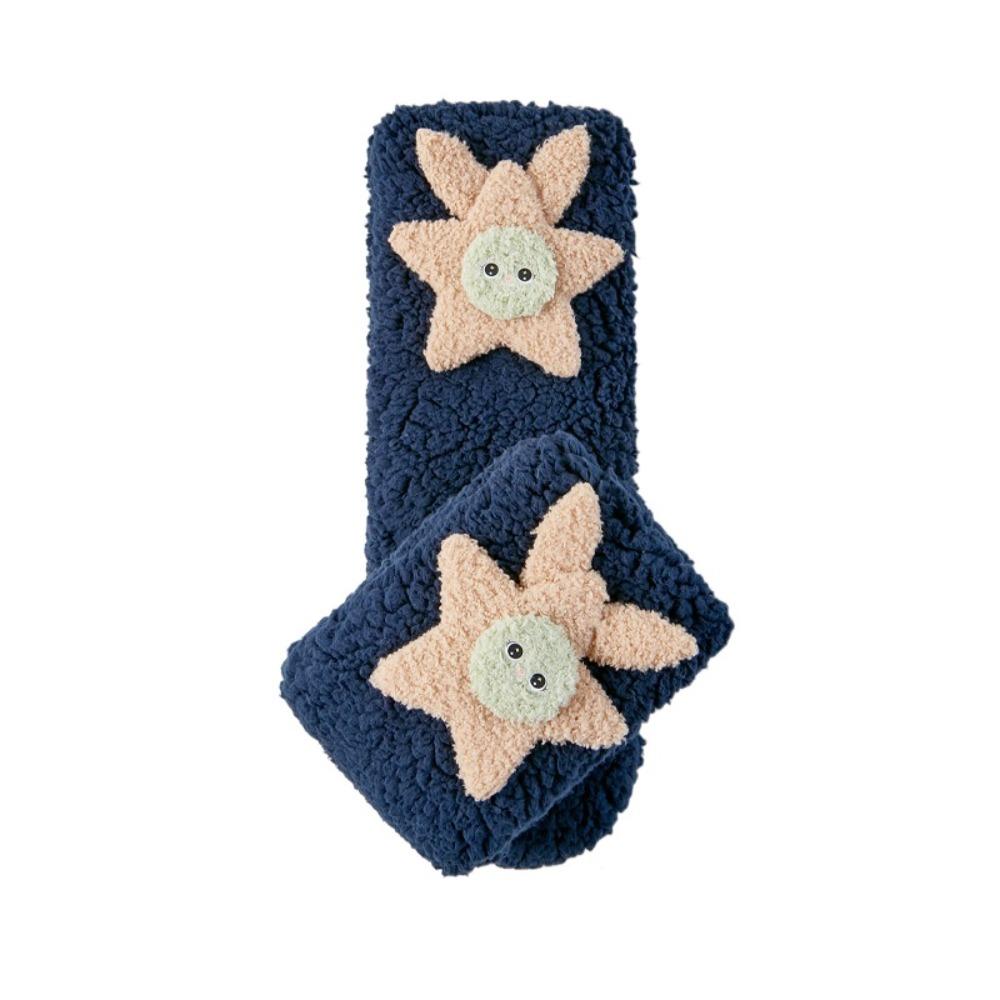 Cartoon Floor Stockings Women Mid-Calf Coral Fleece Socks Funny Furry Plush Sock  Winter