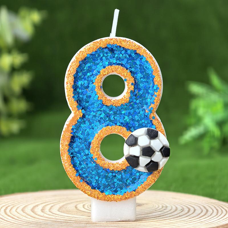 Vitality Football 0-9 Free Matching Combination Digital Candles Birthday Candles Are Perfect For High-End Baking Cake Decoration