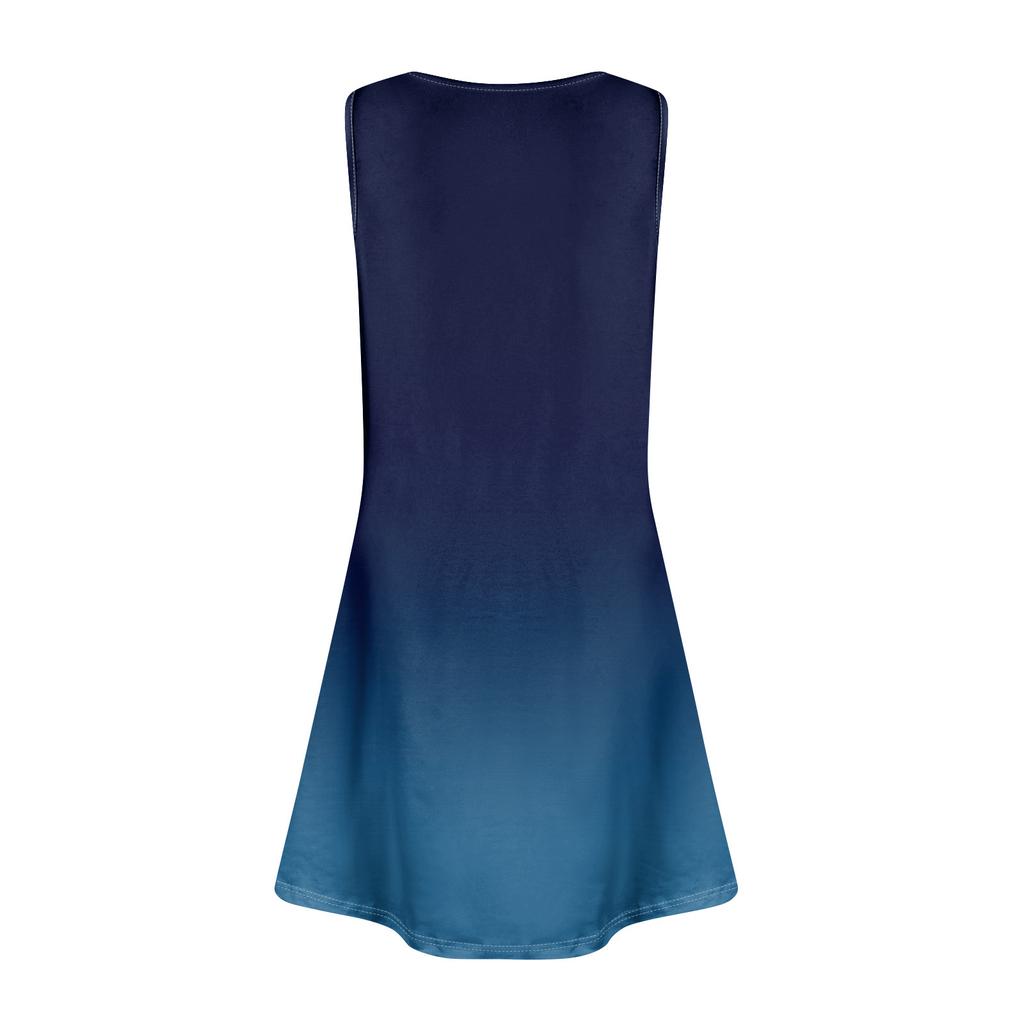 Summer Dresses For Women Beach Boho Sleeveless Vintage Printing Flowy Pocket Tshirt Tank Sundresses