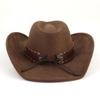 Замшевая шляпа Fedora Ковбойские шляпы в стиле вестерн Замшевая ковбойская шляпа в стиле вестерн Мужская и женская ковбойская шляпа с большими полями с каплевидным верхом