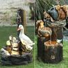 Solar Garden Ornaments: Squirrel & Duck Water Fountain for Outdoor Décor