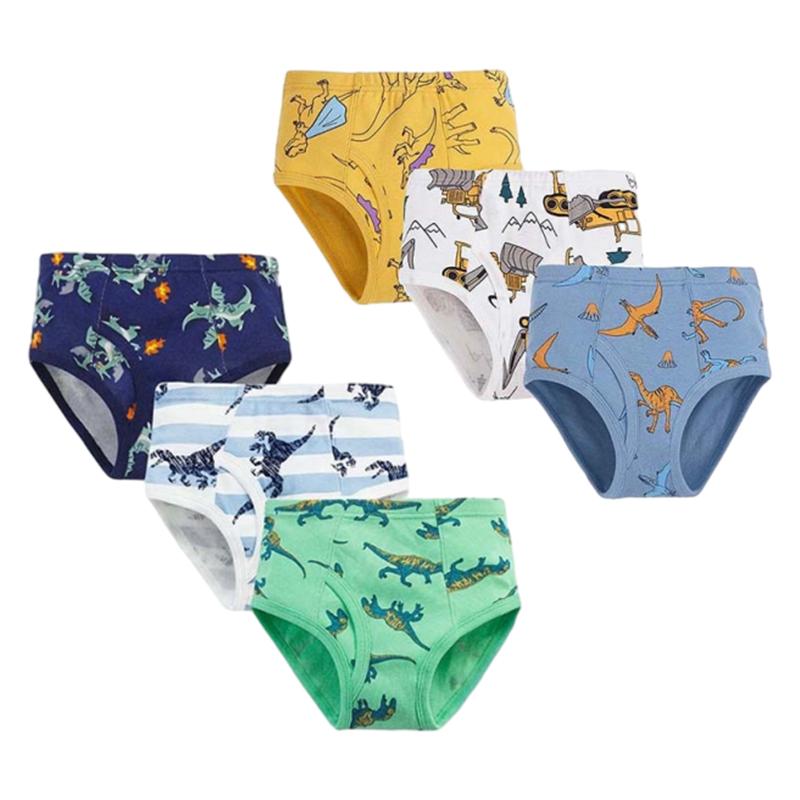 Нижнее белье с принтом для мальчиков, трусы, 6 шт.
