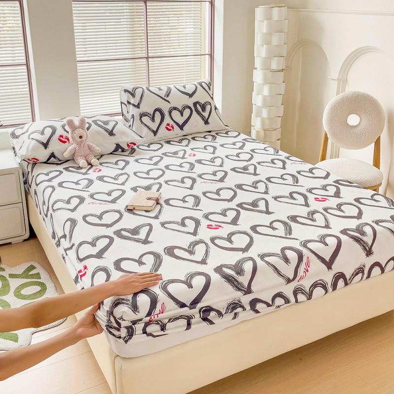 Floral Style Bedsheets Printed Fitted Sheet Breathable Mattress Protector Soft Bed Linen Home Sheets Couvre Lit (No Pillowcase)