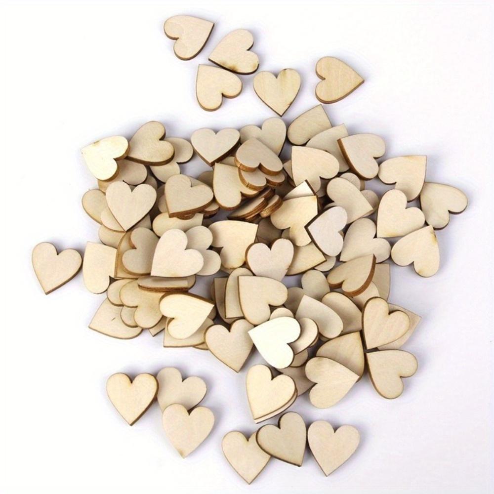 Lot De 50pcs 40mm Embellissement Forme De Coeur En Bois Pour Artisanat Décoration De Mariage