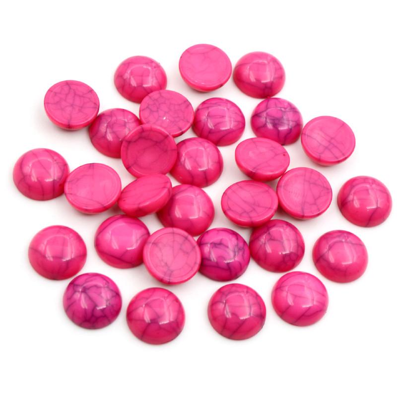40pcs/lot 8mm 10mm 12mm Mix crack Colors Natural Cracked Style Flat back Resin Cabochons For Bracelet Earrings accessories