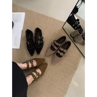 Дизайнерские ретро туфли-лодочки с острым носком и неглубоким вырезом на скрытой платформе, женские осенние новинки 2025 года, французские вечерние туфли Мэри Джейн