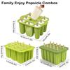 Popsicle Molds Silicone 12 Pieces Popsicle Trays for Freezer Homemade Ice Cream Popsicle Molds with 50Pcs Popsicle Sticks