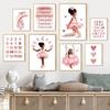 Watercolor Ballet Girl Butterfly Wings Custom Name Wall Art Canvas Painting Posters And Prints Pictures Girl Room Nursery Decor