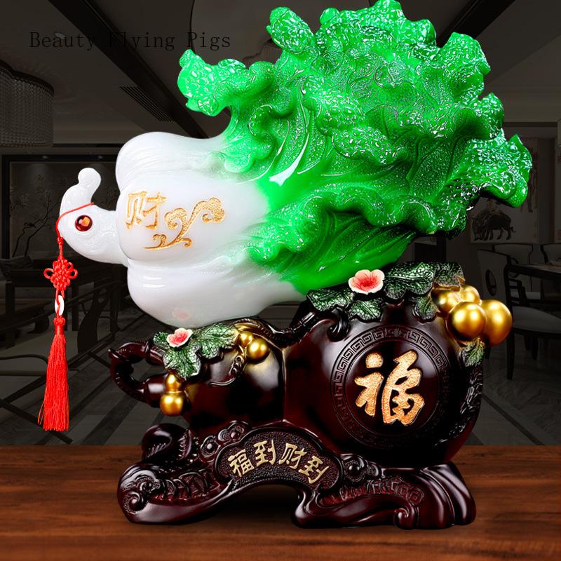 1 шт. смоляные нефритовые украшения в виде капусты в китайском стиле для дома, гостиной, офиса, настольных украшений, подарков на открытие и новоселье