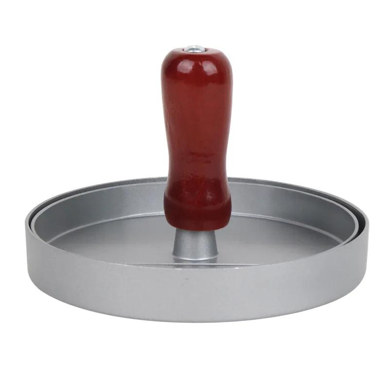 Пресс для приготовления котлет для гамбургеров, пресс-форма для котлет для гамбургеров из нержавеющей стали с деревянной ручкой