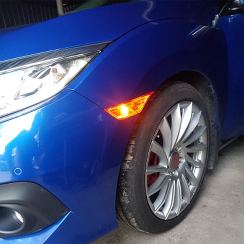 Led Signal Bulb Side Marker Light For HONDA CIVIC 2016 2017 2018 2019 2020 2021 White Smoked Amber Fender Side Leaf Lamps LEDMarker Lights Bulbs 7