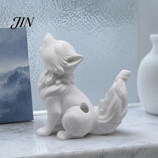 Minimalist Interior Ornament 3D Printing Ornament, Howling Moon Wolf Tabletop Figurine, Eco-friendly PLA Miniature Statue Matte Finish Desktop