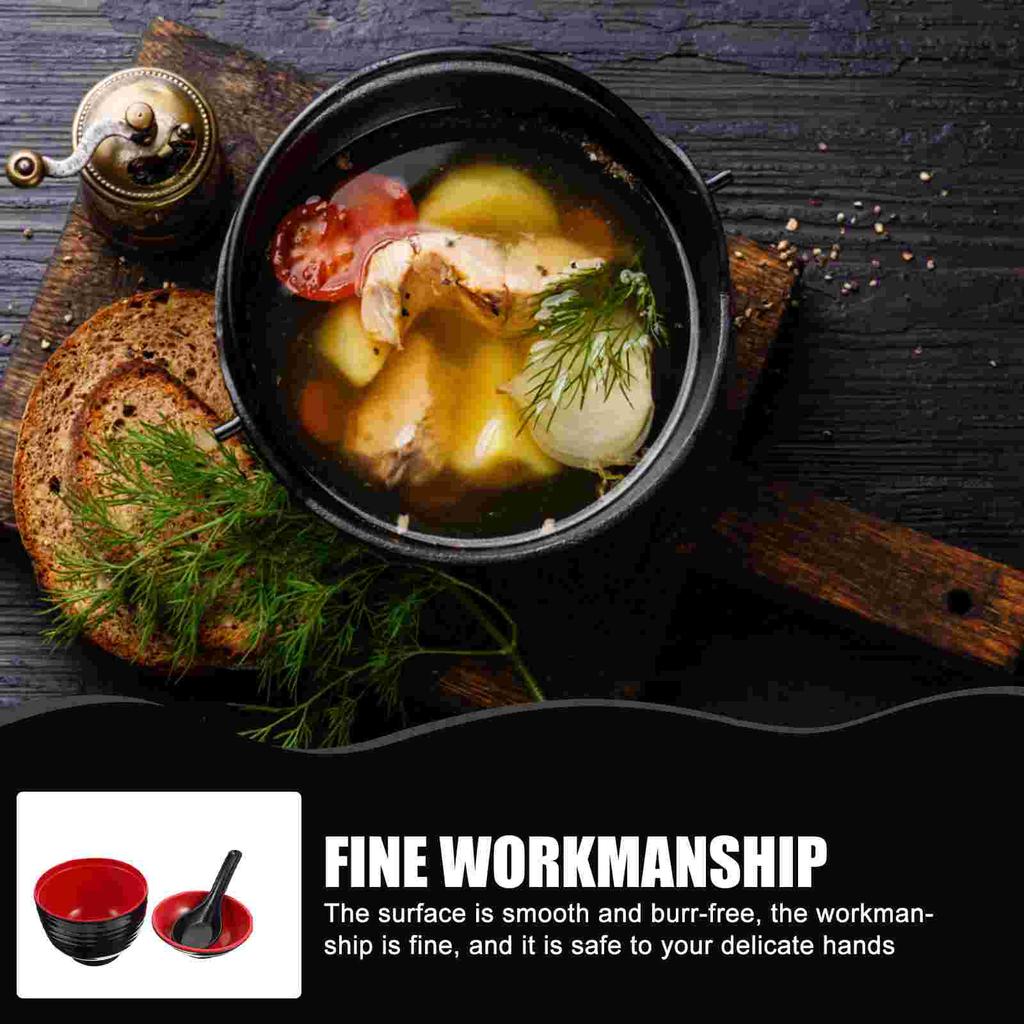 Миска для супа мисо, сервировочные миски для японцев с крышкой, покрытые фруктами, ресторан, меламиновый стиль, рис