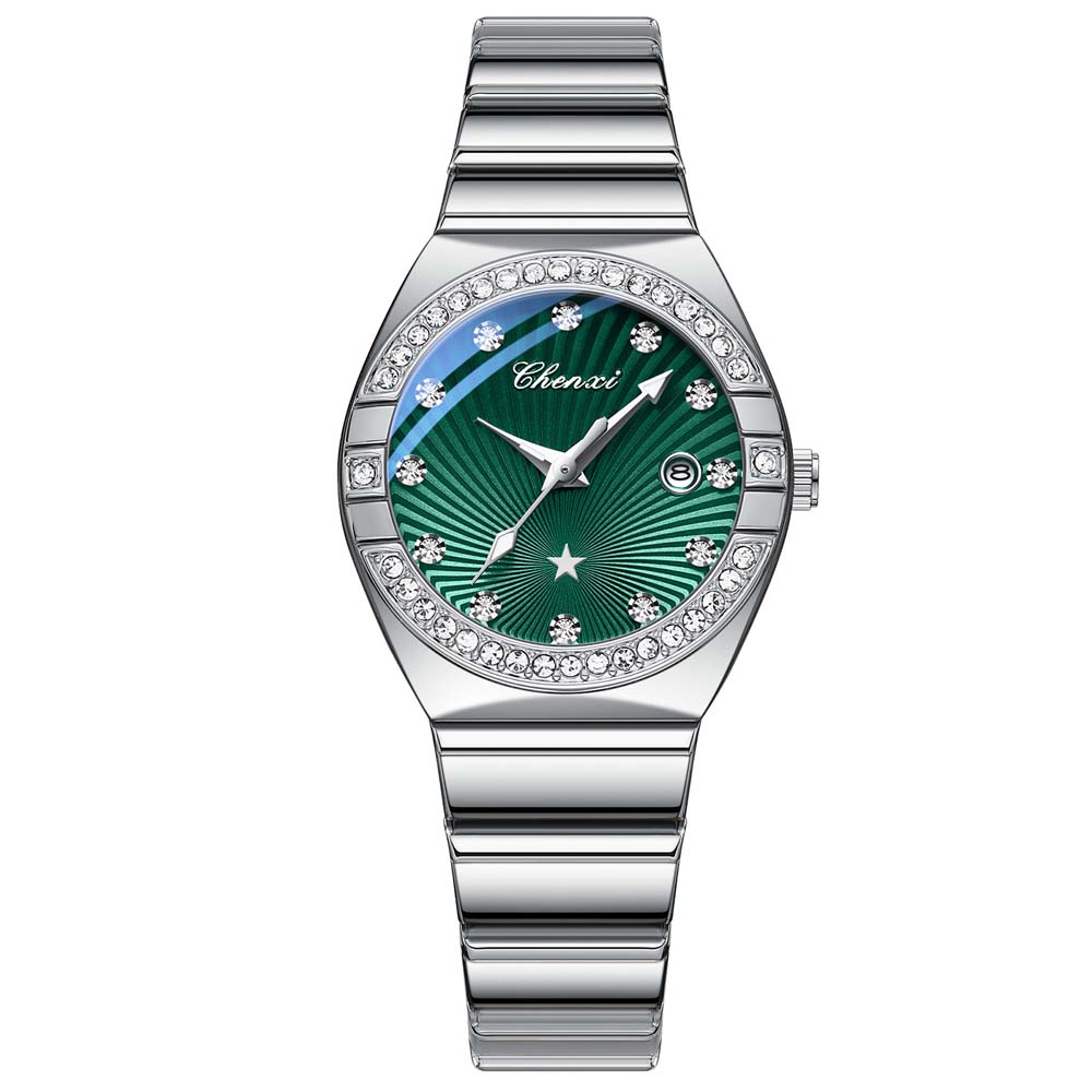 Женские часы Модные платья Кварцевые наручные часы Водонепроницаемые Светящиеся часы для женщин Алмазная шкала Reloj Mujer