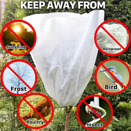 Plant Covers Freeze Protection with Zipper Drawstring Easy Install Remove Protects Trees Plant Frost Cover