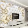 European-style 3D Jewelry Flowers Mural Luxury Soft Bag Mural Living Room Sofa Tv Background Wallpaper Poster