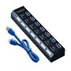 7 Port USB 3.0 Hub with Individual Switches and LED Indicators Multi Splitter Expander