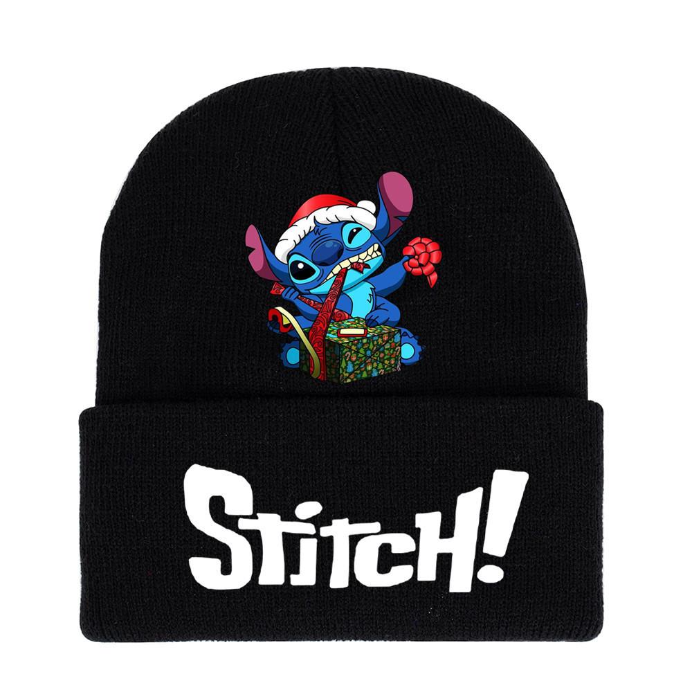 Disney Stitch Knit Beanie Winter Hat With Rolled Brim For Christmas Gifts Adults