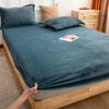 Сплошной цвет, зимние теплые мягкие простыни на подкладке, пылезащитный чехол, фланелевый универсальный наматрасник, кашемировая утолщенная простыня