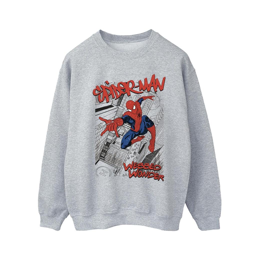 Marvel Mens Spider-Man Sketch City Sweatshirt