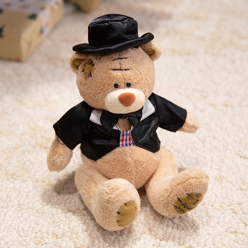 Patch Bear Doll Doctor Bear Doll Bride and Groom Teddy Bear Plush Toy Children's Soothing Doll Gift