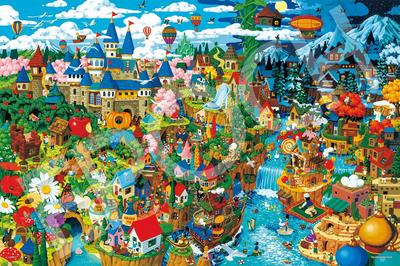 Epoch Пазл из 1000 элементов Масаёши Акияма - Поиск! Сказки мира (50x75cm) с клеем, шпателем, оценочным талоном