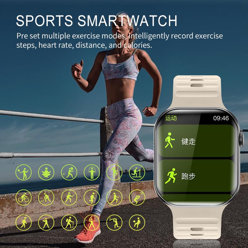 IWO Series 10 Smart Watch 2.01 Inch Wireless Charger Heart Rate Men Women Fitness Tracker Sport Smartwatch For IOS Android
