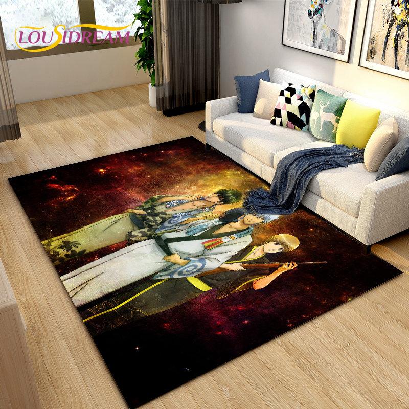 Гинтоки Кагура Гинтама Аниме Ковер, Ковер для гостиной, спальни, дивана, придверный коврик, украшение, детский игровой нескользящий коврик для пола