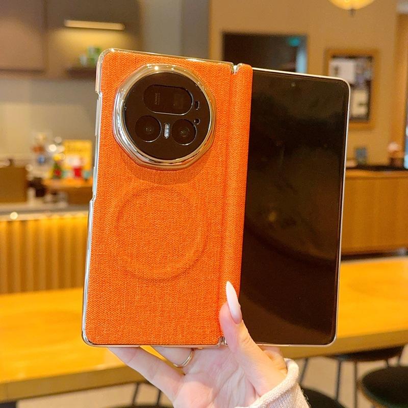 Применимо к чехлу для мобильного телефона Honor magicv5 складной экран двойная центральная ось всесторонний чехол MagicV6 магнитный с узором из джинсовой кожи