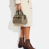 New COACH Rowan Satchel Bag Medium Khaki/Black 83607-IMRQE