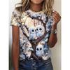 2025 Summer New Women's 3D Digital Printed T-shirt Creative Animal Pattern Round Neck Casual Short Sleeve Loose Fashion Top