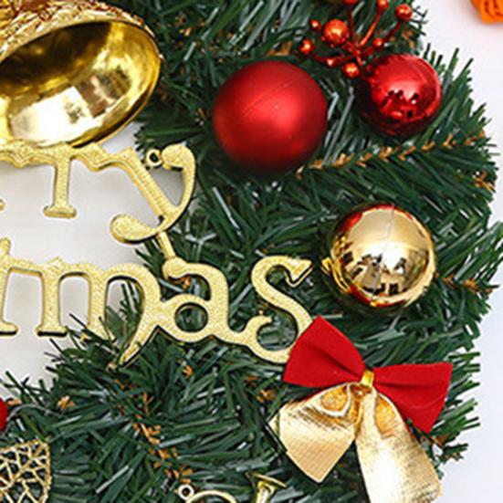 12 Inch Christmas Wreath Decoration for Front Door Artificial Wreath with Bells Balls Bows for Indoor Outdoor Holiday Decor
