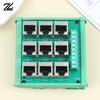 Для клеммного блока-адаптера с разъемом RJ45 8p8c Ethernet и 9 винтовыми клеммами, с конструкцией для монтажа на DIN-рейку, для сетевых подключений