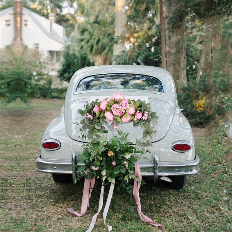 Искусственные цветы пион венок ручной работы гирлянда для зеркала дома свадьба свадьба украшение перемычки двери