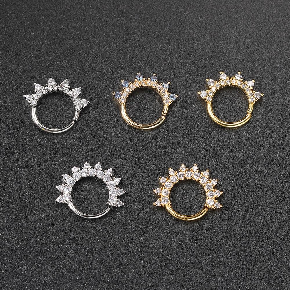 2 шт., минимальные серьги из нержавеющей стали с цирконом, женские и мужские спиральные серьги для козелка, хряща, раковины Daith, ювелирные изделия для пирсинга ушей