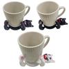 3D Print Funny Cat Coasters Stress Relieve Cute Kitten Mug Holder Lazy Cat Drink Coasters for Home Decoration