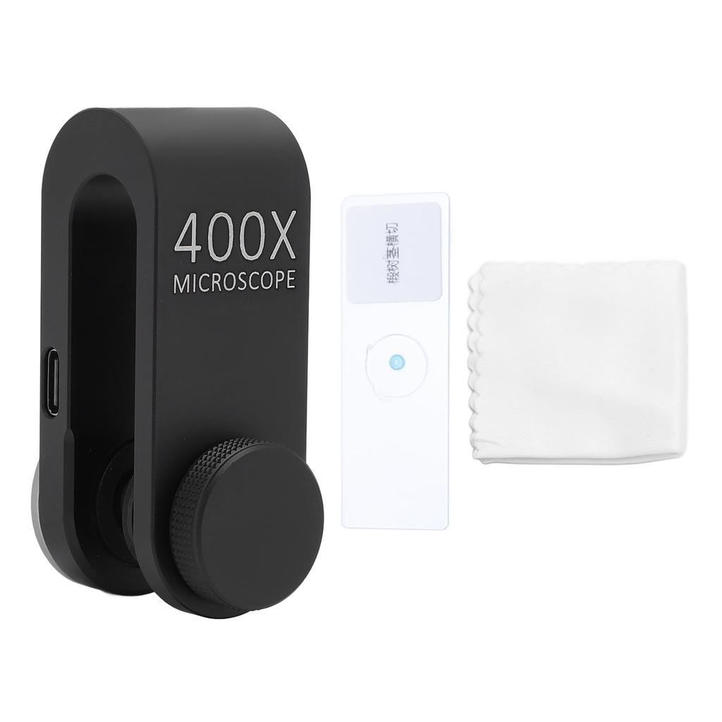 Объектив микроскопа для телефона с зажимом, светодиодная подсветка, универсальный, высокой четкости, 400X, объектив микроскопа для камеры телефона для биологии
