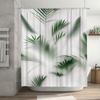 Waterproof Shower Curtain with Tropical Palm Leaves Design Heat Resistant Machine Washable Non-Transparent 180x180cm