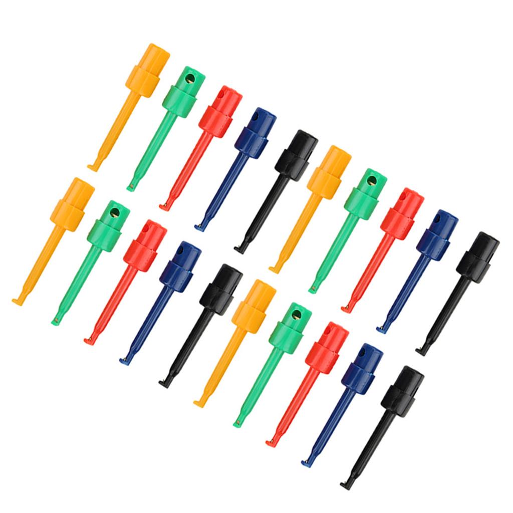 20Pcs Large Test Hook Clip Grabber Test Probe for Electronic Testing Multimeter AccessoriesLarge